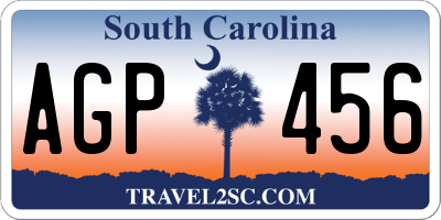 SC license plate AGP456