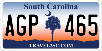 SC license plate AGP465