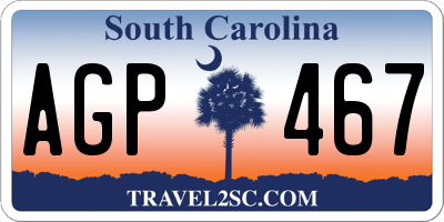 SC license plate AGP467