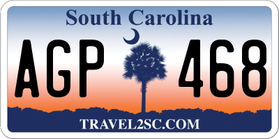 SC license plate AGP468