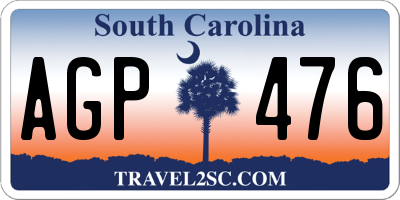 SC license plate AGP476