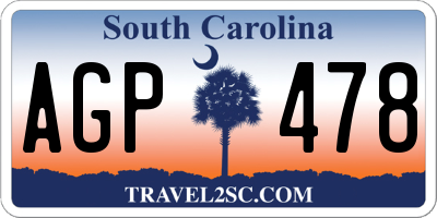SC license plate AGP478