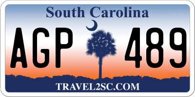 SC license plate AGP489