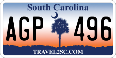 SC license plate AGP496