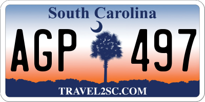 SC license plate AGP497