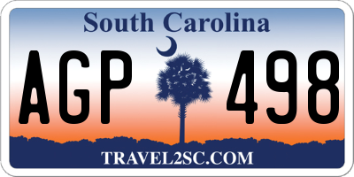 SC license plate AGP498