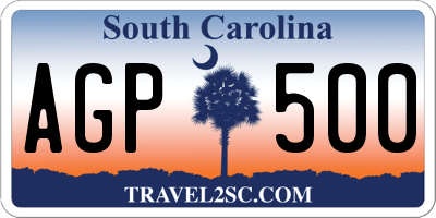 SC license plate AGP500