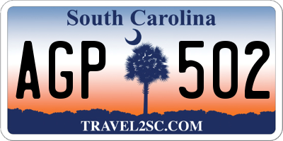 SC license plate AGP502