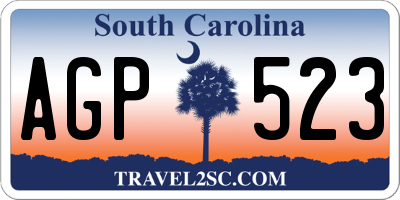 SC license plate AGP523