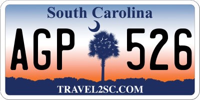 SC license plate AGP526