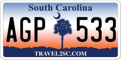SC license plate AGP533