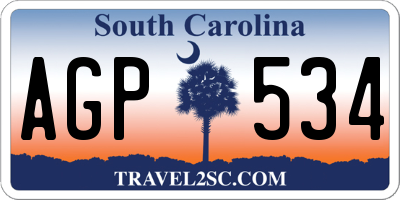 SC license plate AGP534