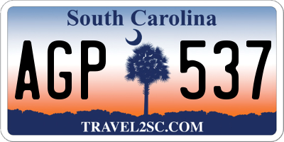 SC license plate AGP537