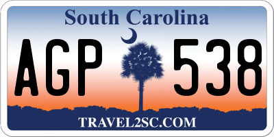 SC license plate AGP538