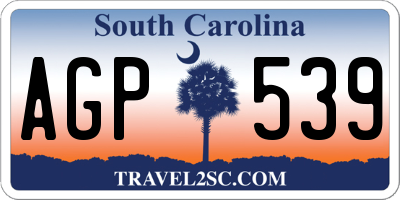 SC license plate AGP539