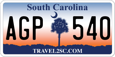 SC license plate AGP540