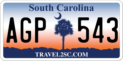 SC license plate AGP543