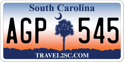 SC license plate AGP545