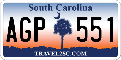 SC license plate AGP551