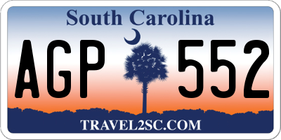 SC license plate AGP552