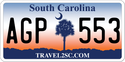 SC license plate AGP553