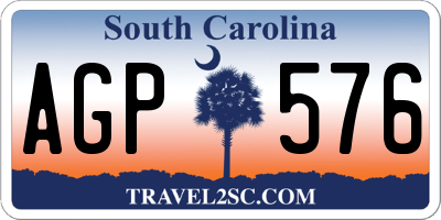 SC license plate AGP576