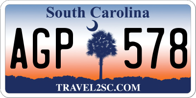 SC license plate AGP578