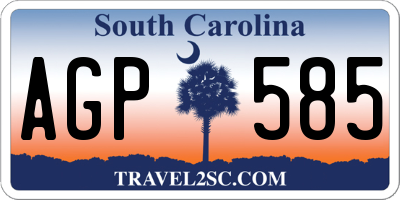 SC license plate AGP585