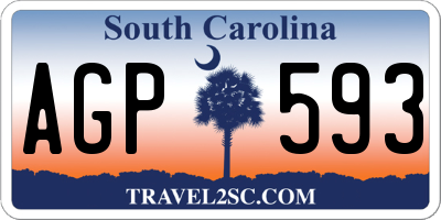 SC license plate AGP593