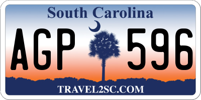 SC license plate AGP596