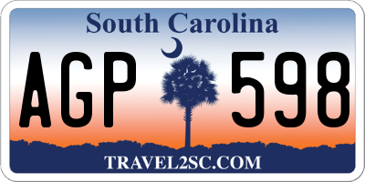 SC license plate AGP598