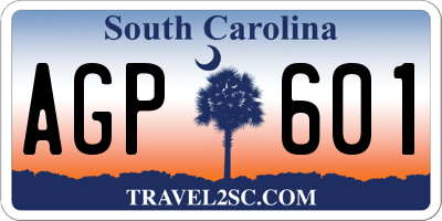 SC license plate AGP601