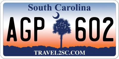 SC license plate AGP602