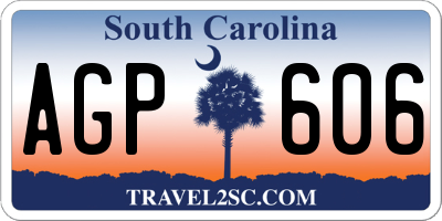 SC license plate AGP606