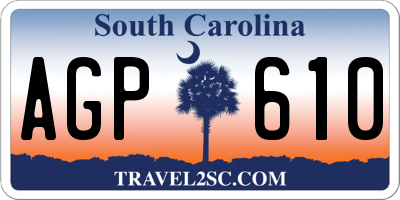 SC license plate AGP610