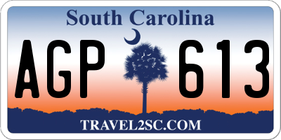 SC license plate AGP613