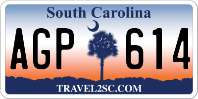 SC license plate AGP614