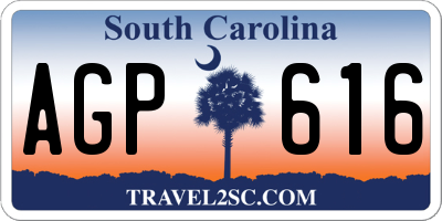 SC license plate AGP616