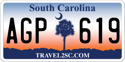 SC license plate AGP619
