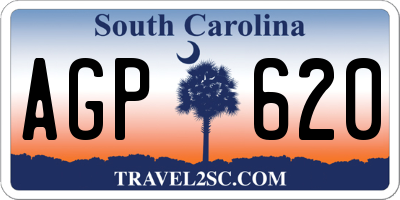 SC license plate AGP620