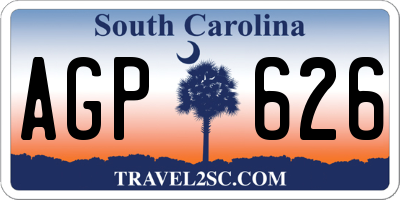 SC license plate AGP626