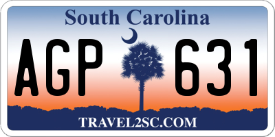 SC license plate AGP631