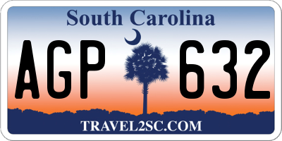 SC license plate AGP632