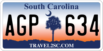 SC license plate AGP634