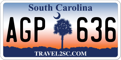 SC license plate AGP636