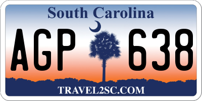 SC license plate AGP638