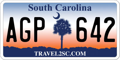 SC license plate AGP642