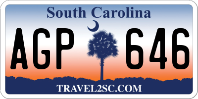 SC license plate AGP646