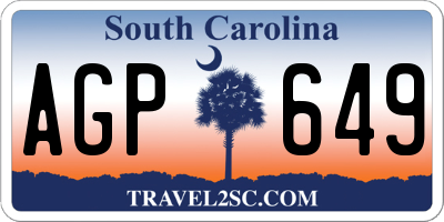 SC license plate AGP649