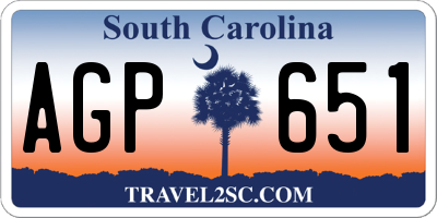 SC license plate AGP651